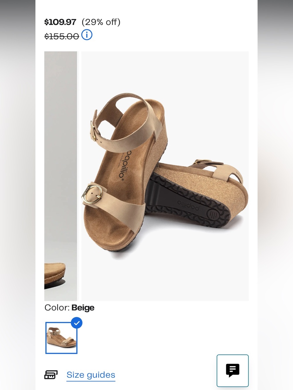 Beige Birkenstock papillio size 37